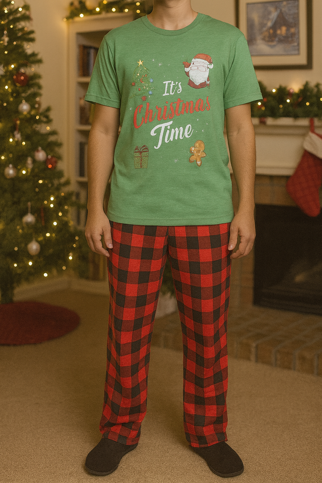 It's Christmas Time Green PJ Set